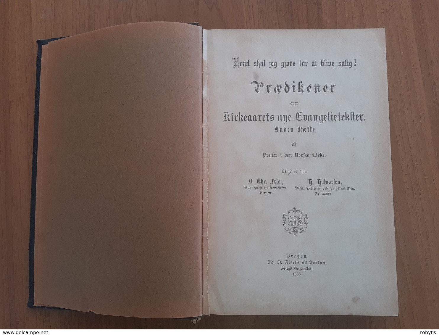 1888 Year Historical Religious Book - Langues Scandinaves