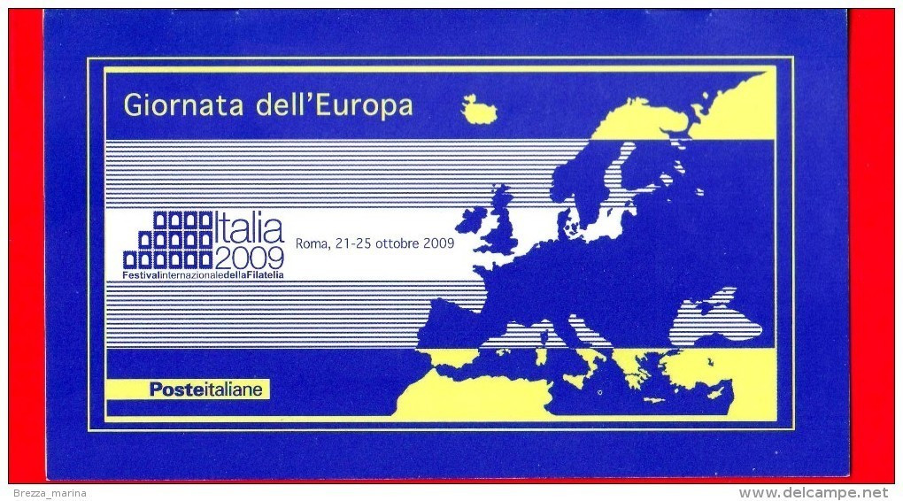 Nuovo - MNH -  ITALIA - 2009 - Italia 2009 - Giornata dell'Europa - Libretto - cod barre 1294 - 0,65 € x 5 •