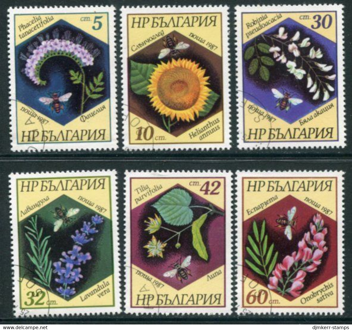 BULGARIA 1987 Bees And Plants Used. .  Michel 3582-87 - Usados