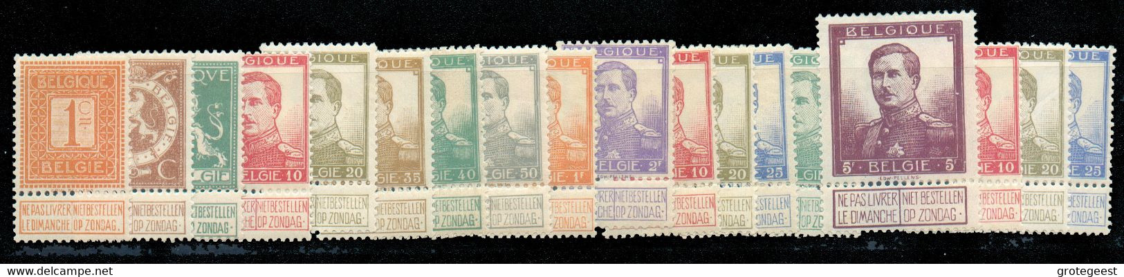 N°108/125 - Série Pellens, X.  COB. 180 Euros  - 17236 - 1912 Pellens