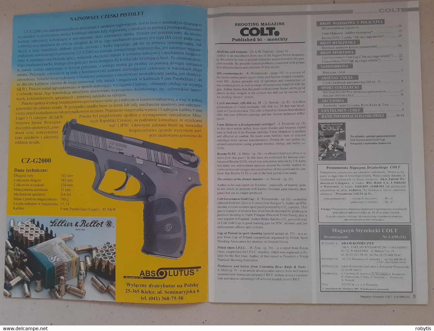 Magazine Weapons  Colt 1999 - Autres & Non Classés