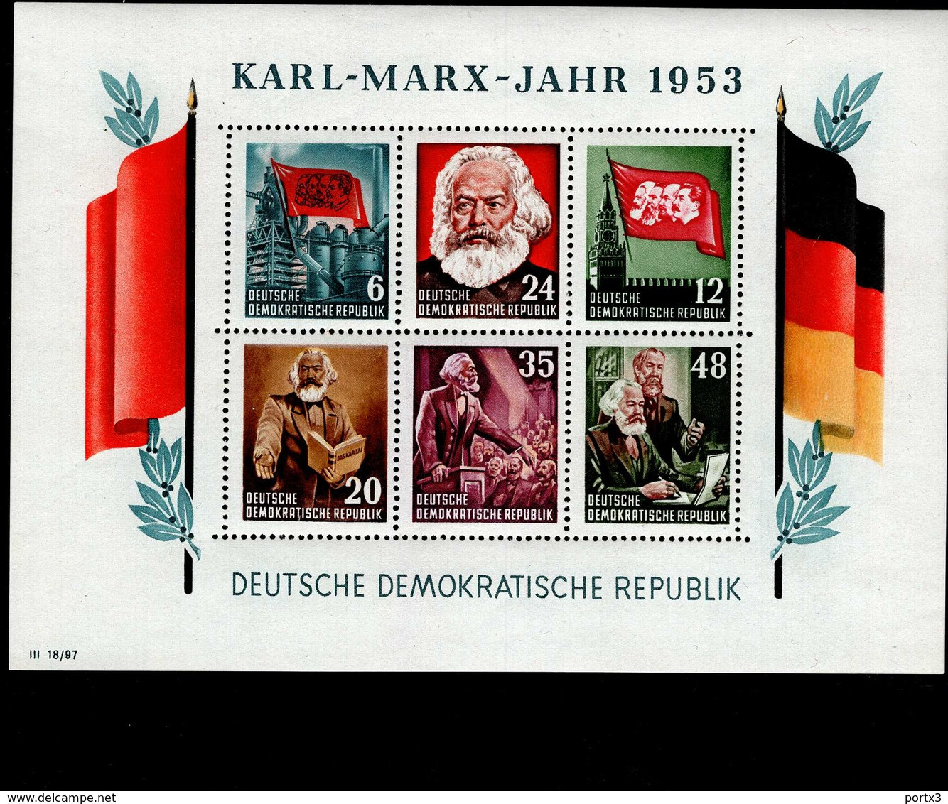 DDR Block 008 A Karl Marx Postfrisch ** MNH Neuf - Other & Unclassified