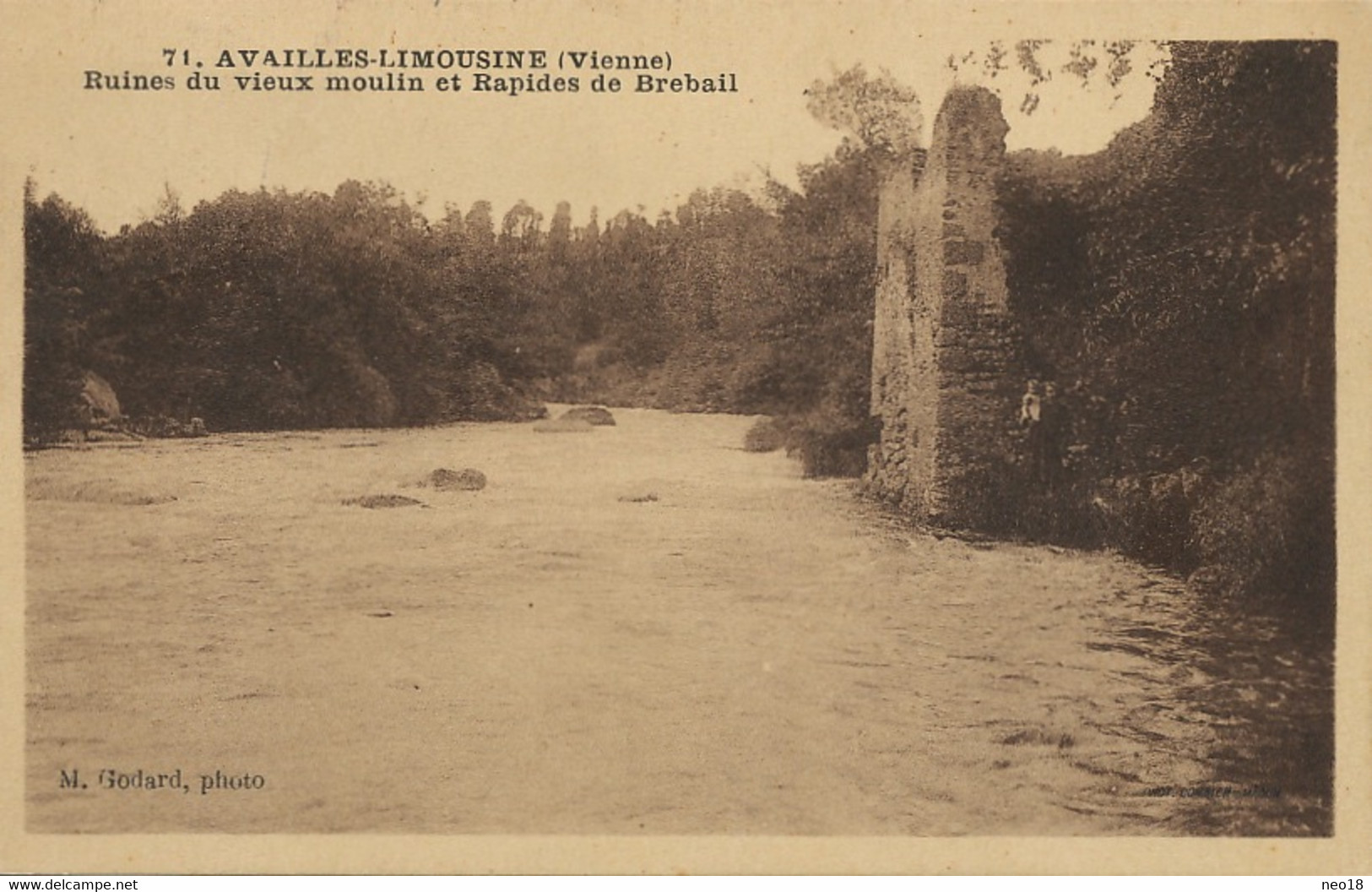 Availles Limousine Ruines Du Vieux Moulin Et Rapides Brebail Watermill - Availles Limouzine
