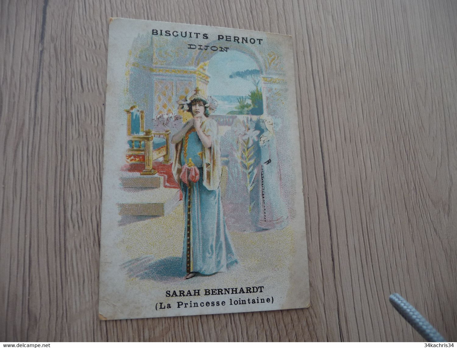 Chromo Ancien Biscuit Pernot Illustré Dijon Sarah Bernhardt - Pernot