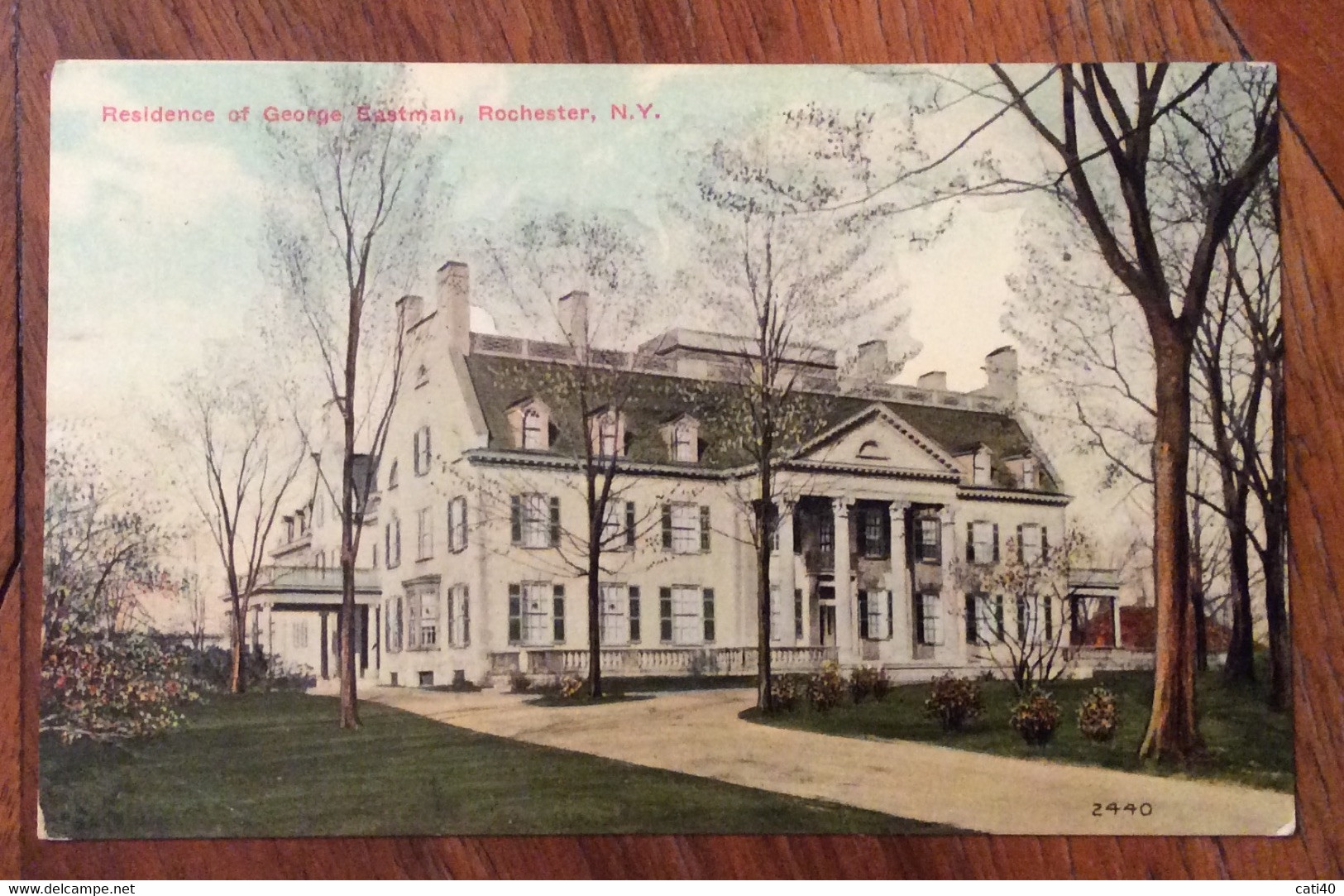 USA - ROCHESTER , RESIDENCE OF GEORGE EASTMAN  - VINTAGE POST CARD FROM LYONS OCT 6 1913 TO N.Y. - Fall River