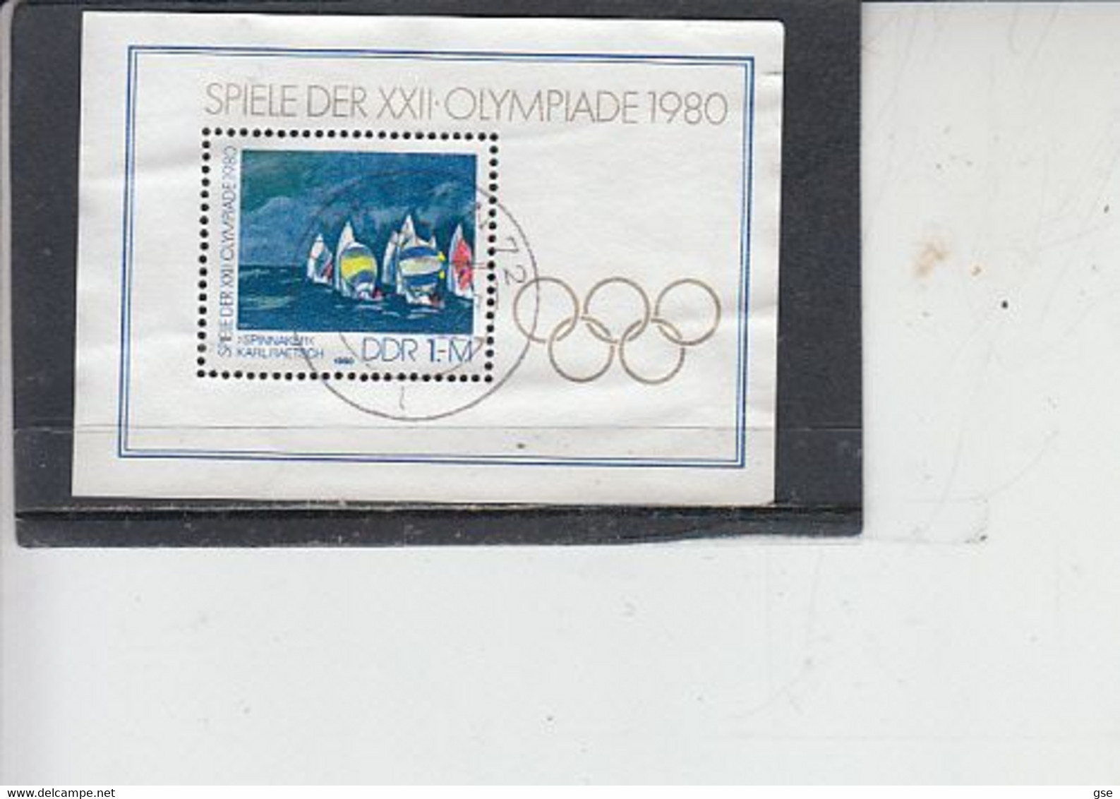 GERMANIA DDR 1980 - Olimpiade - BF 60 - Sport - Vela -.- - 1° Giorno – FDC (foglietti)