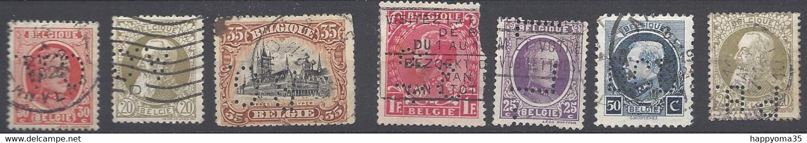 Belgien Belgique Bélgica Belgium België Perforiert Perforés Perfins Perforé Perfin Used 133 - Unclassified