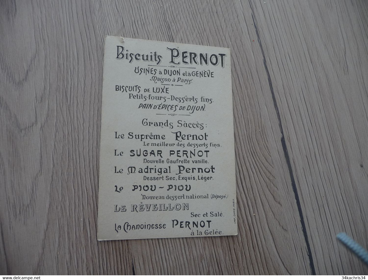 Chromo Ancien Biscuit Pernot Illustré Dijon Bréval Maîtres Chanteurs - Pernot