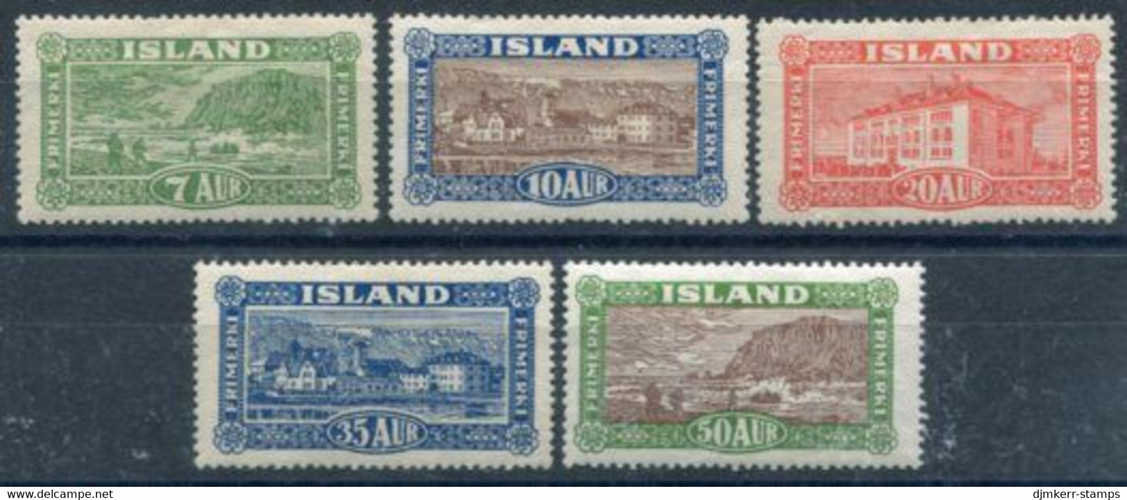 ICELAND 1925 Views  Definitive LHM / *.  Michel 114-18 - Unused Stamps