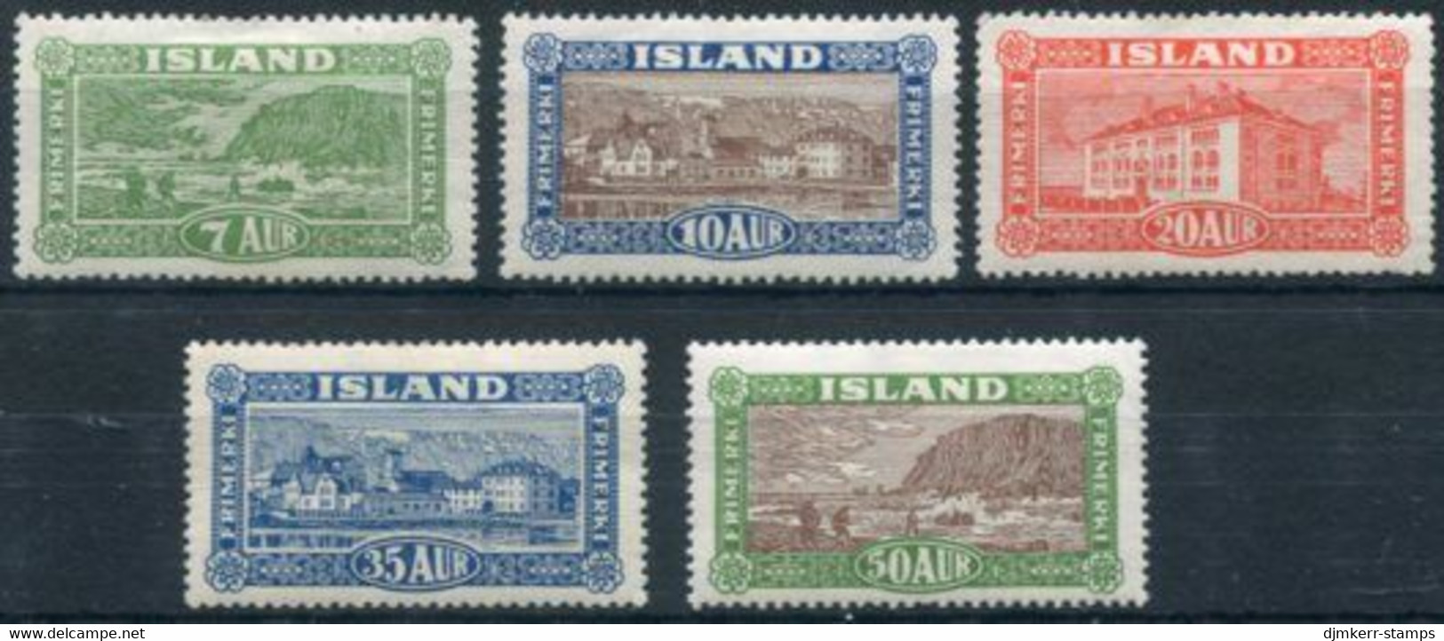 ICELAND 1925 Views  Definitive LHM / *.  Michel 114-18 - Unused Stamps