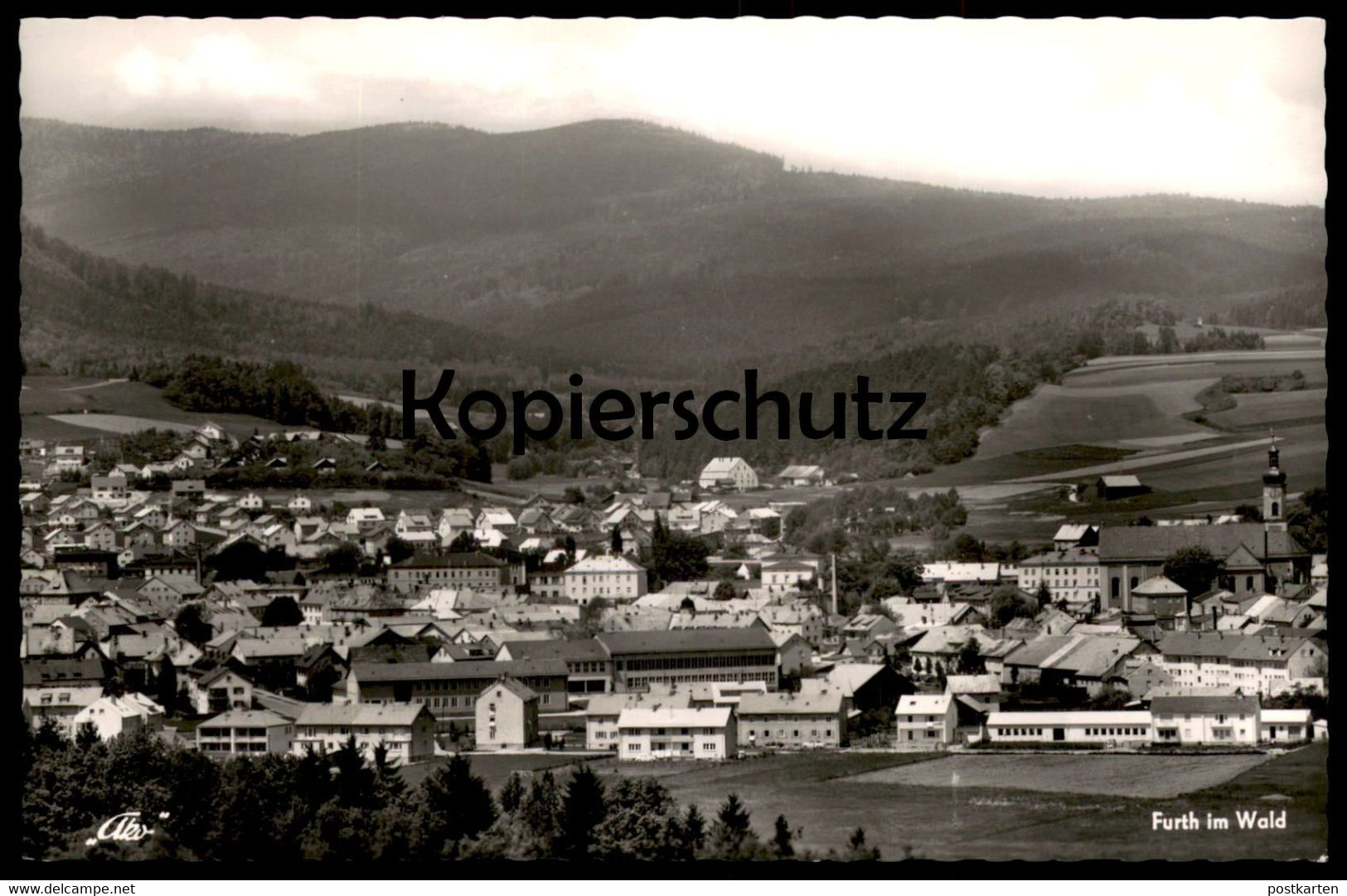 ÄLTERE POSTKARTE FURTH IM WALD PANORAMA TOTALANSICHT Gesamtansicht Kirche Schule ? Bayern Ansichtskarte AK Cpa Postcard - Furth