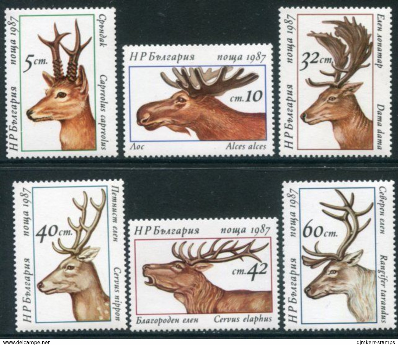 BULGARIA 1987 Deer MNH / **. .  Michel 3574-79 - Unused Stamps