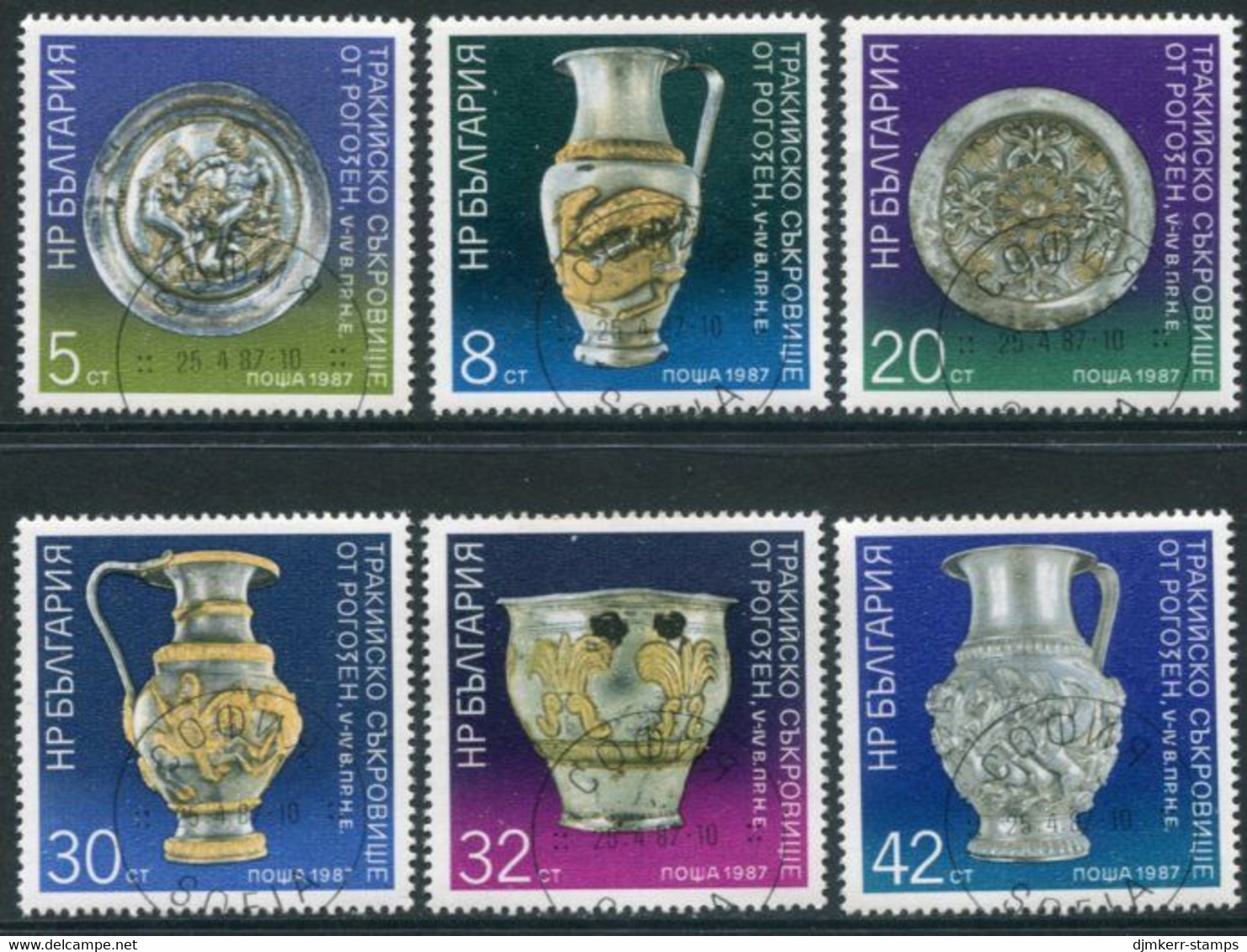 BULGARIA 1987 Thracian Treasures  Used.  Michel 3553-58 - Gebraucht