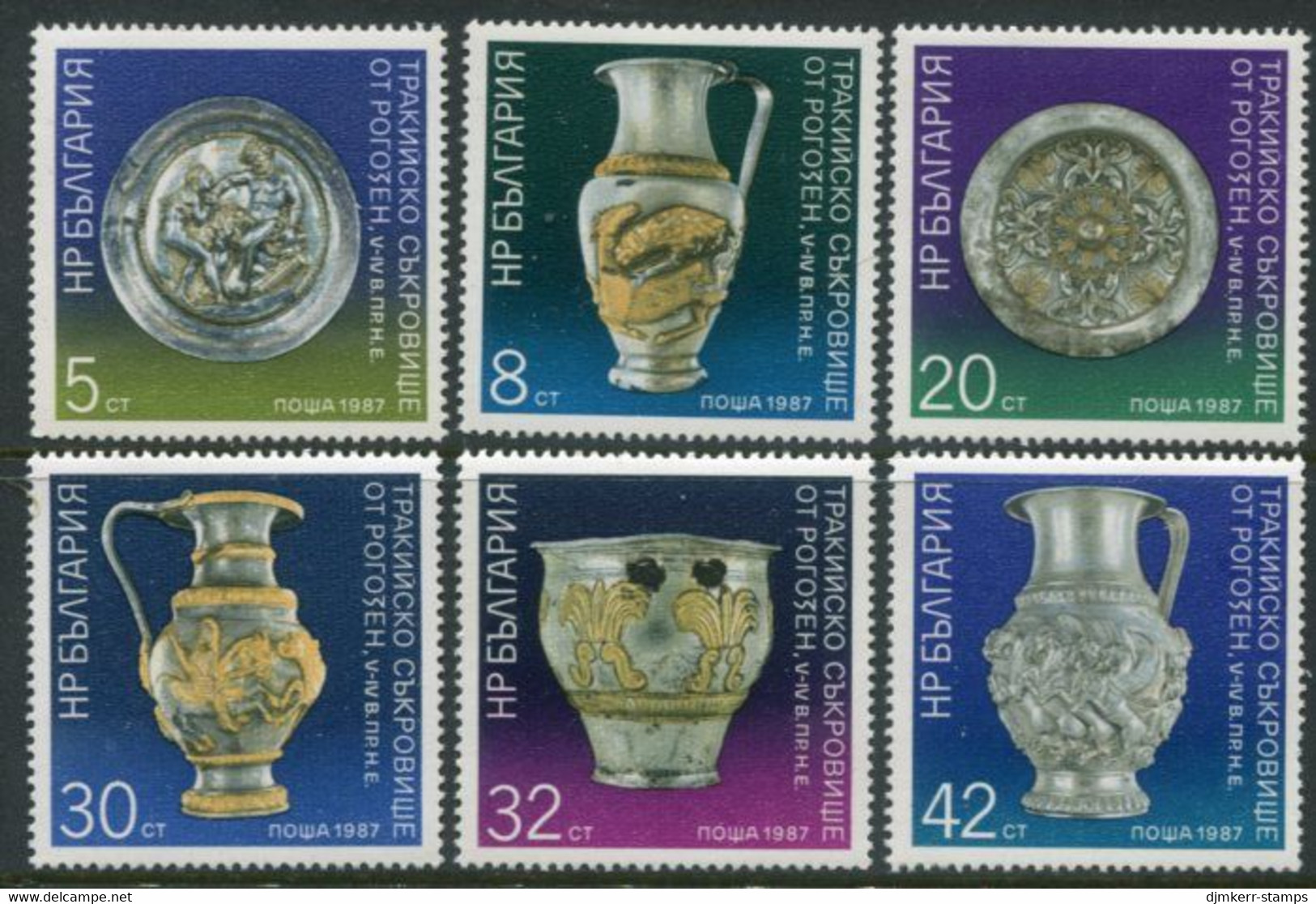 BULGARIA 1987 Thracian Treasures  MNH / **.  Michel 3553-58 - Unused Stamps