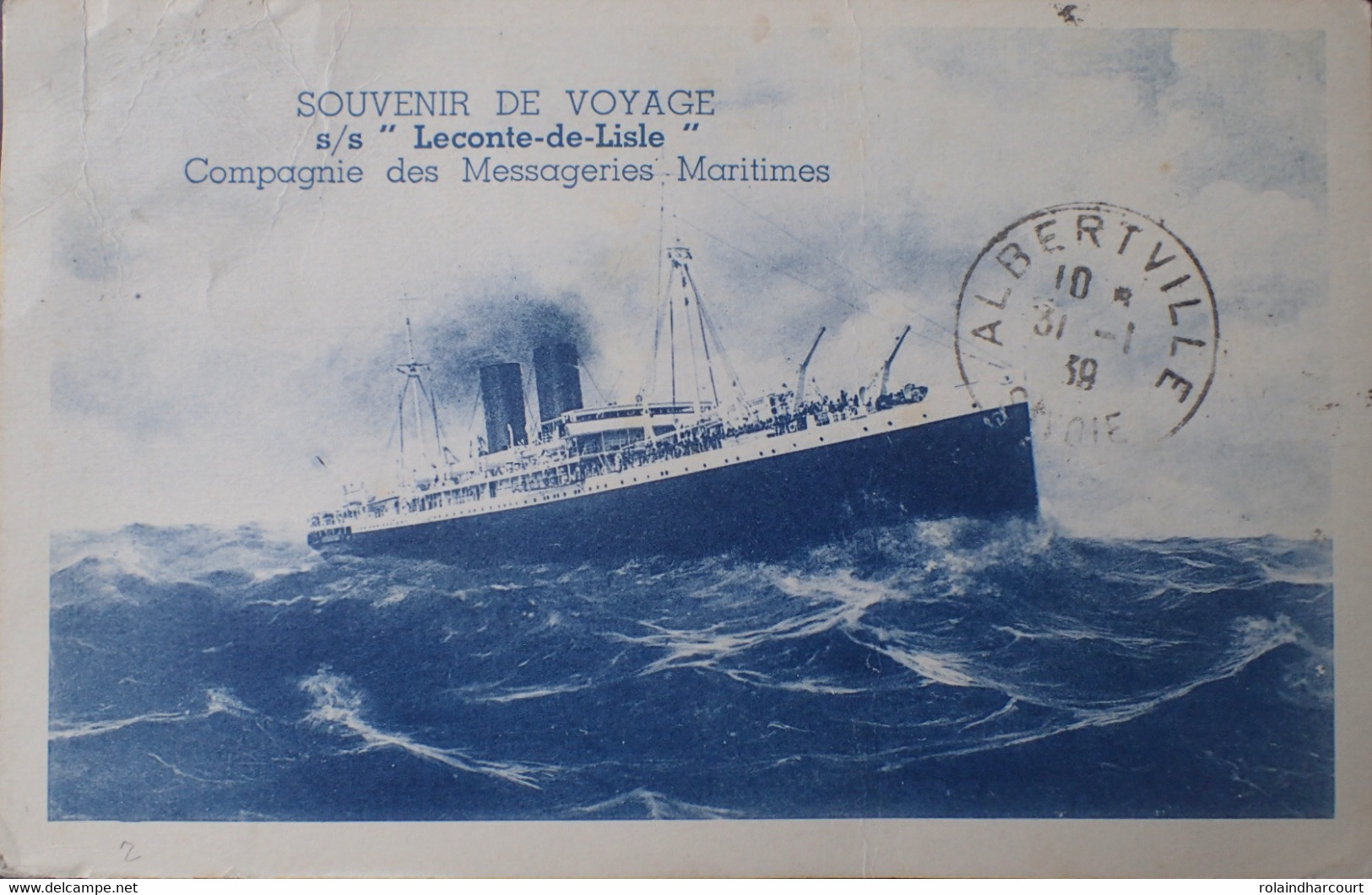 A415 - POSTE MARITIME - ✉️ DJIBOUTI à LE POULIQUEN - Lettre postée à bord de PAQUEBOT " LECONTE DE L'ISLE "