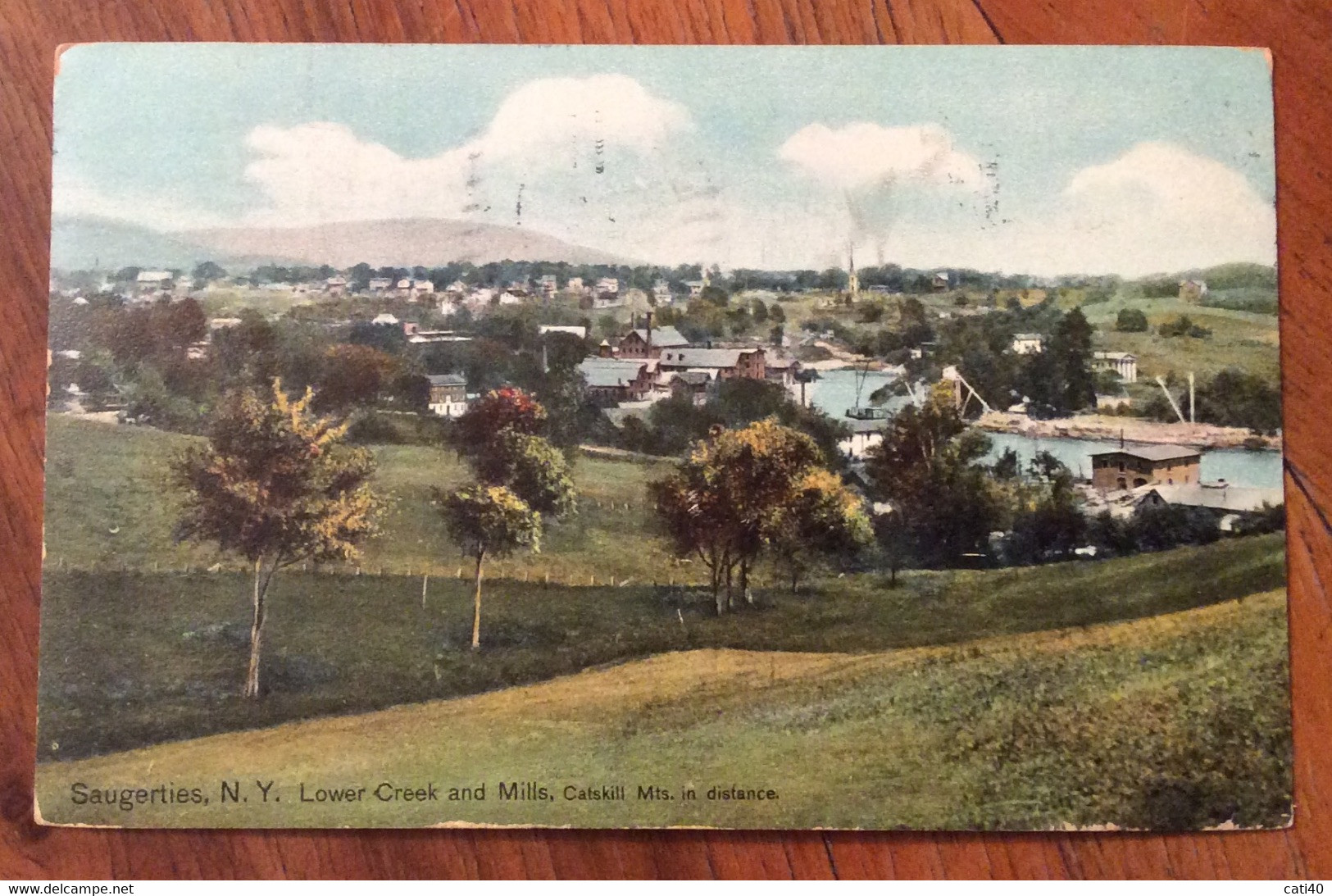 USA - SAUGERTIES  LOWER CREEK AND MILLS - VINTAGE POST CARD  1913 - Fall River