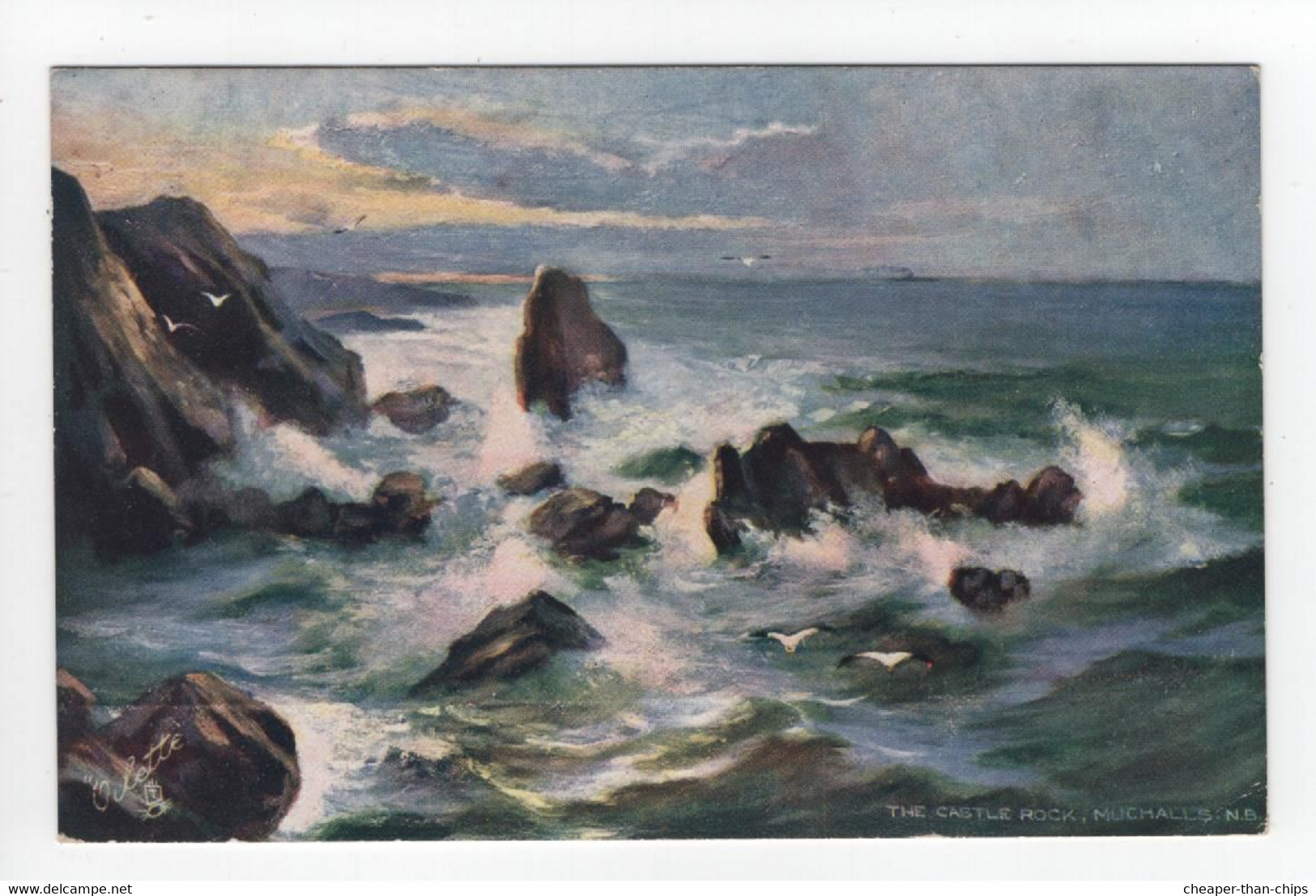 Scottish Rough Seas - MUCHALLS - Tuck Oilette 7280 - Kincardineshire