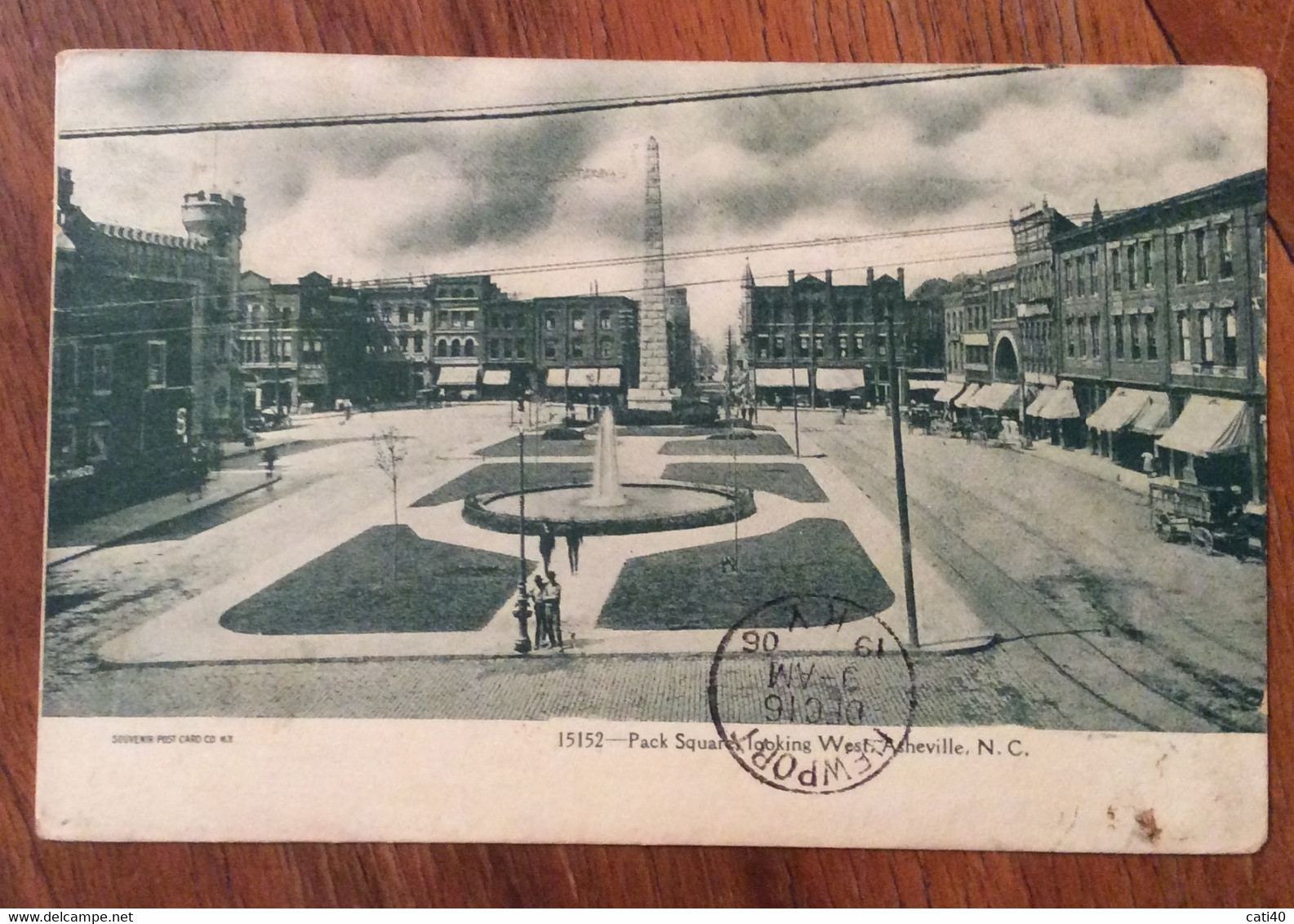 USA - ASHEVILLE PACK SQUARE LOOKING WEST  - VINTAGE POST CARD  1906 - Fall River