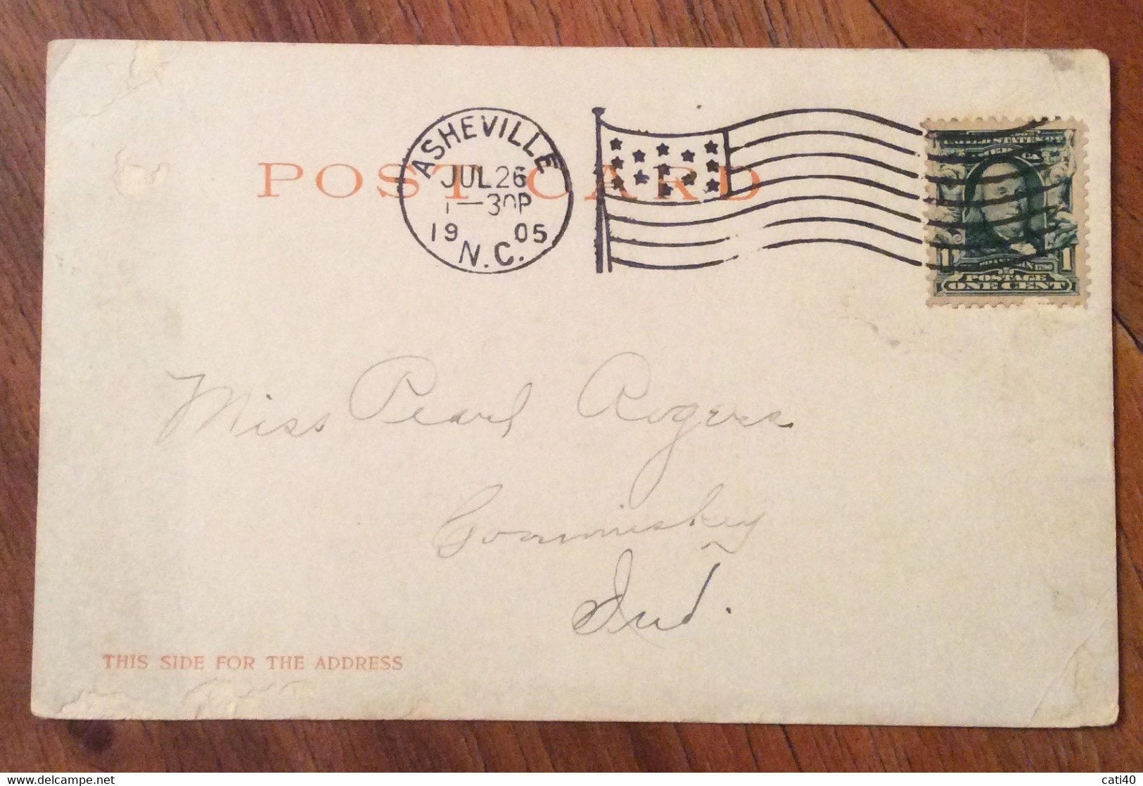 USA -  ASHEVILLE ON THE SWANNANOA  - VINTAGE POST CARD  1905 - Fall River