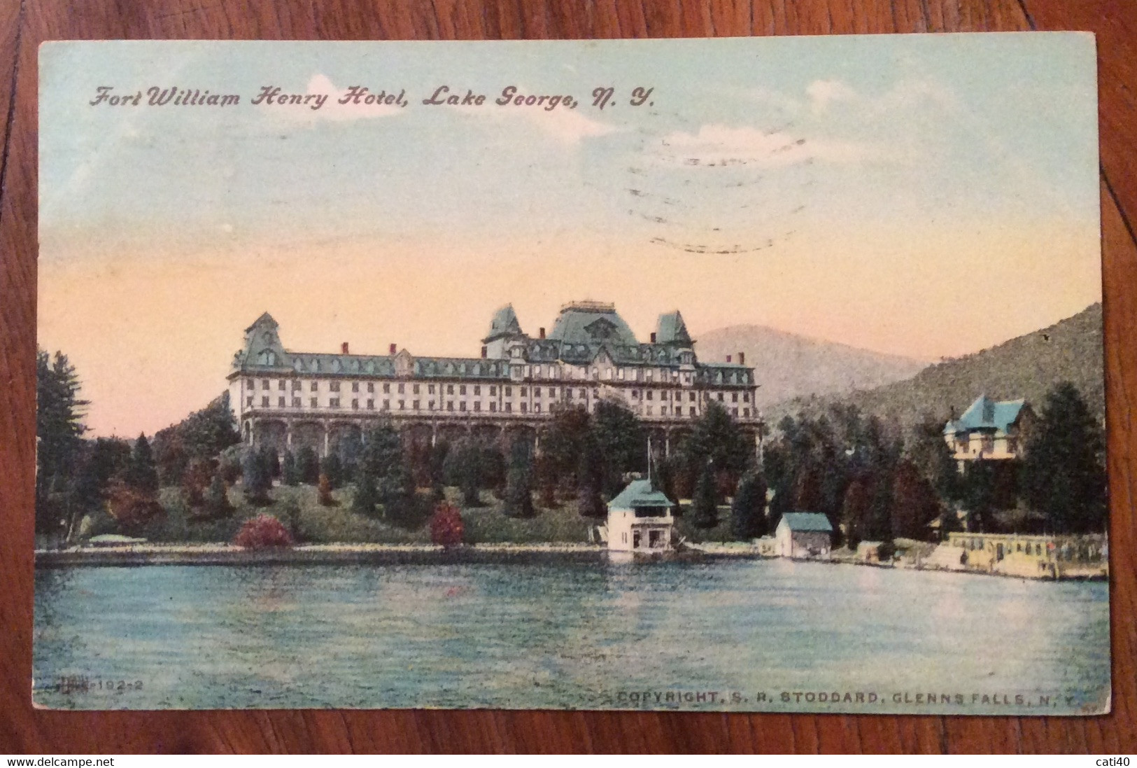 ALBERGHI - USA -  FORT WILLIAM HENRY HOTEL  LAKE GEORGE  - VINTAGE POST CARD  FROM  SCHENECTADY AUG 30 1907 - Fall River
