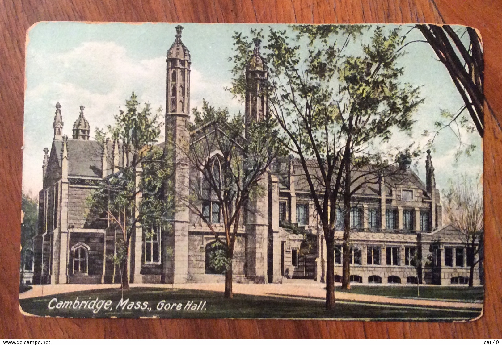 USA -  CAMBRIDGE,MASS. GORE HALL    - VINTAGE POST CARD  FEB  17 1911 - Fall River