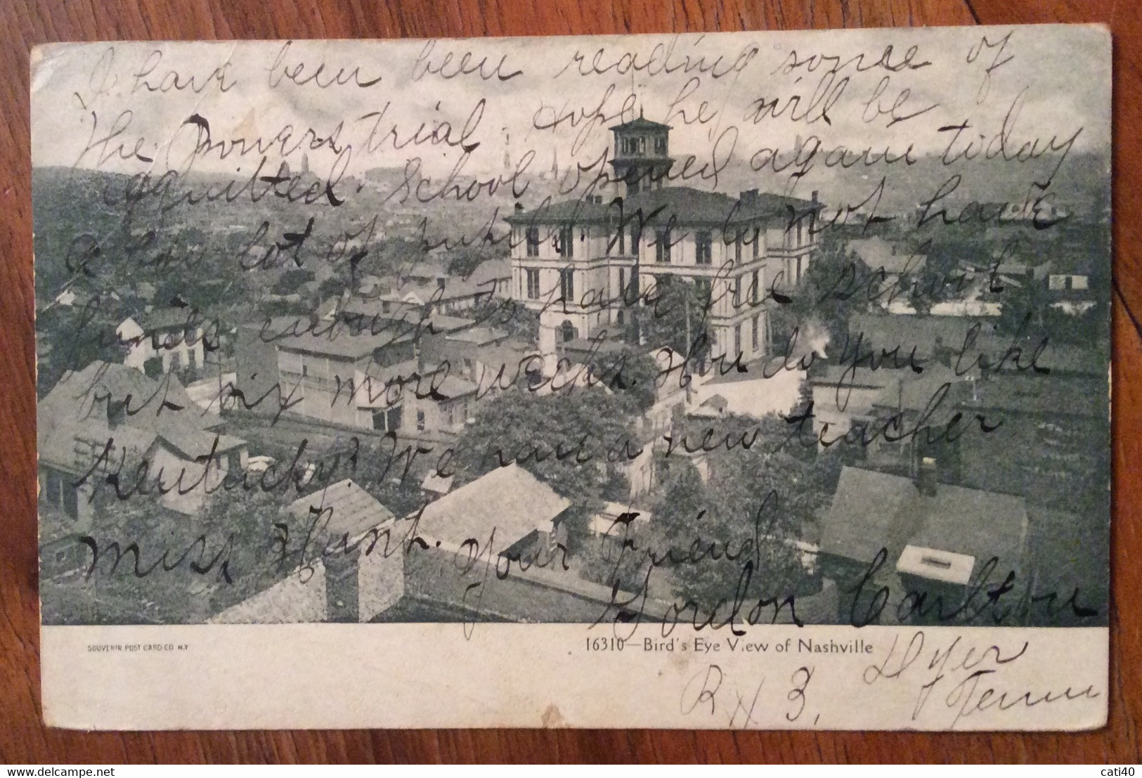 USA -  NASHVILLE BIRD' S EYE VIEW  - VINTAGE POST CARD   1908 - Fall River