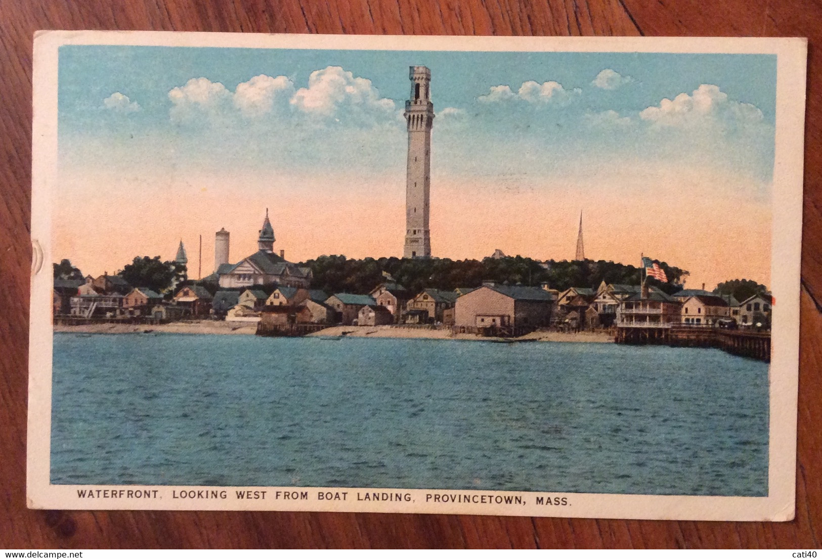 USA - PROVINCETOWN - WATERFRONT  LOOKING WEST FROM BOAT LANDING    - VINTAGE POST CARD   1918 - Fall River