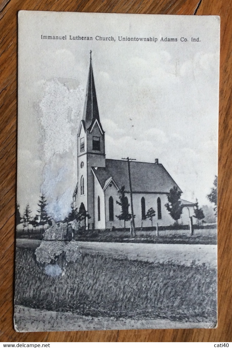 USA -ADAMS COUNTY INDIANA  IMMANUEL LUTHERAN CHURCH - VINTAGE POST CARD 1909 - Cape Cod