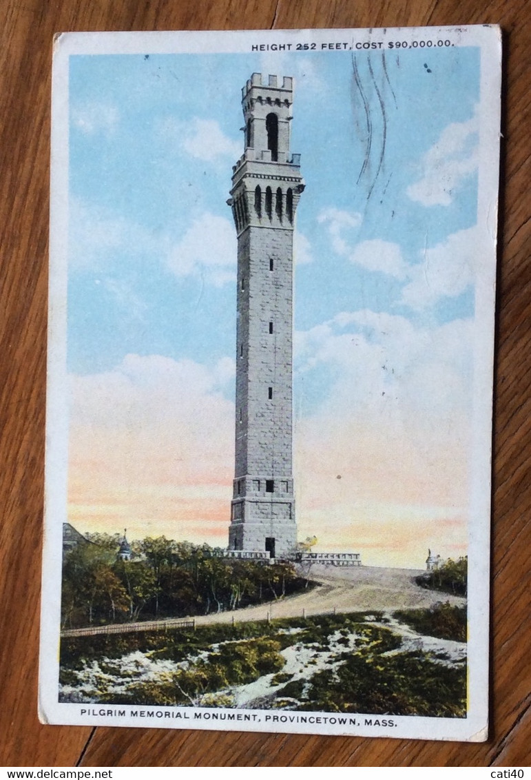 USA - PROVINCETOWN  PILGRIM MEMORIAL MONUMENT - VINTAGE POST CARD 1920 - Cape Cod