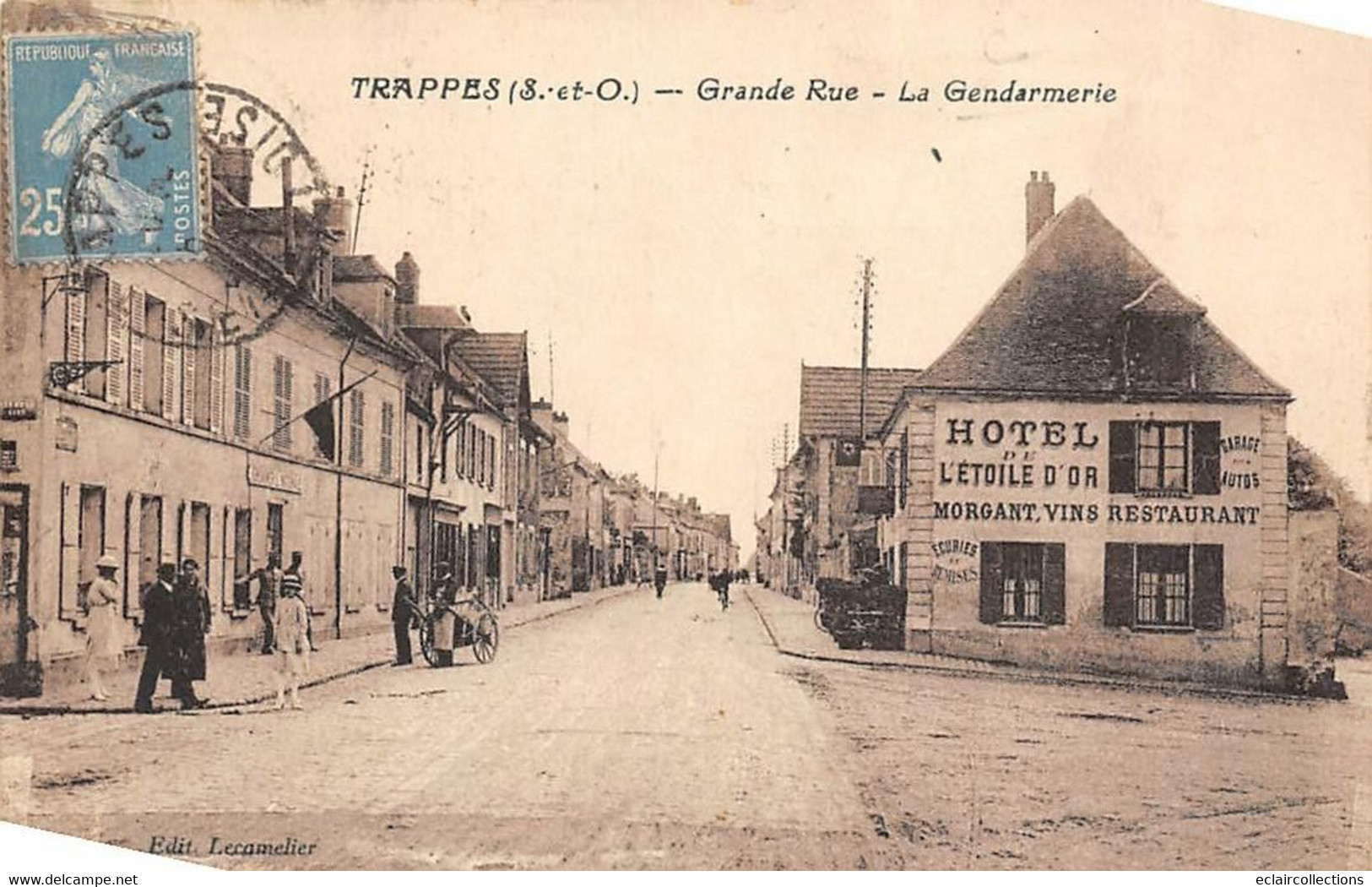 Trappes           78            Grande Rue . Gendarmerie Et  Hôtel De L'Etoile D 'Or    ( Voir Scan) - Trappes