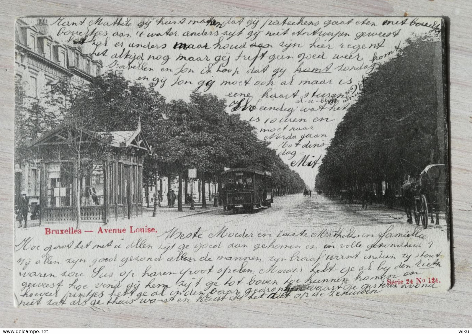 Bruxelles Avenue Louise - Gelopen (1902?) Met Postzegel. - Tram - Paard En Kar - Nahverkehr, Oberirdisch