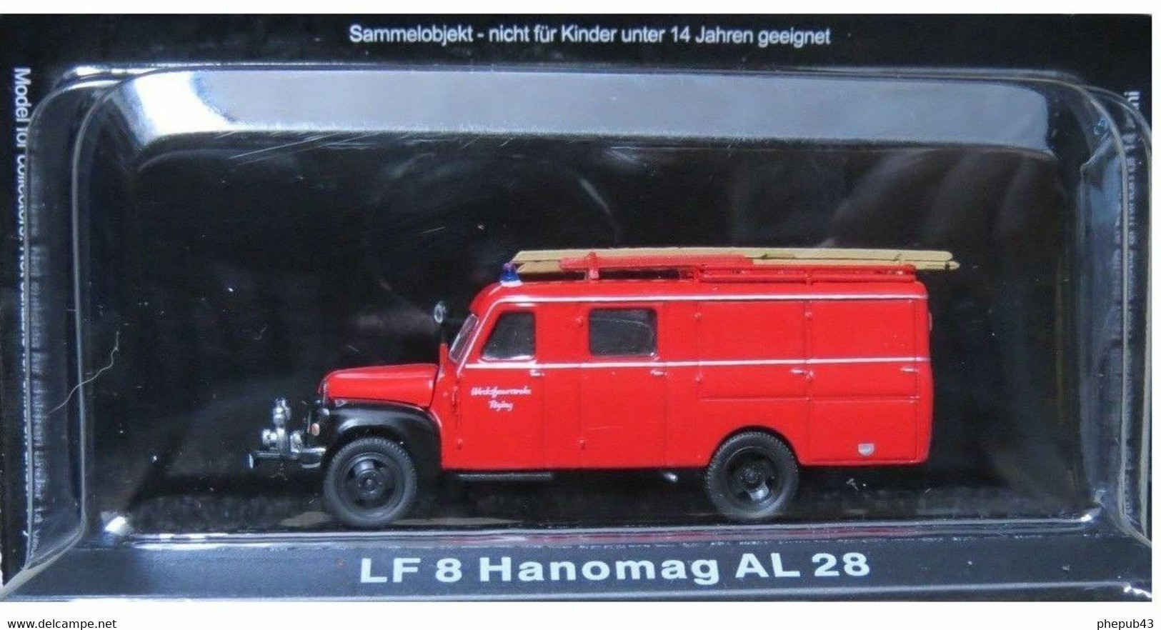 LF 8 Hanomag AL 28 - Firewerk - Red & Black - De Agostini (1/72) - Commercial Vehicles