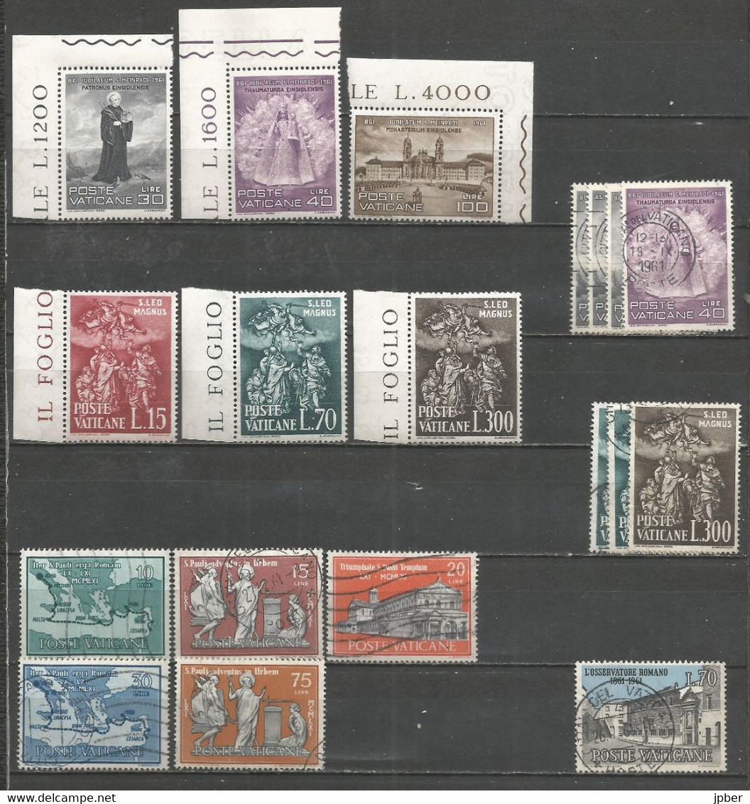 Vatican - Année 1961 - Entre N°316 Et 343 + Doubles **/*/obl. - St Meinrad, St Leon, Osservatore Romano, Noël,... - Collections