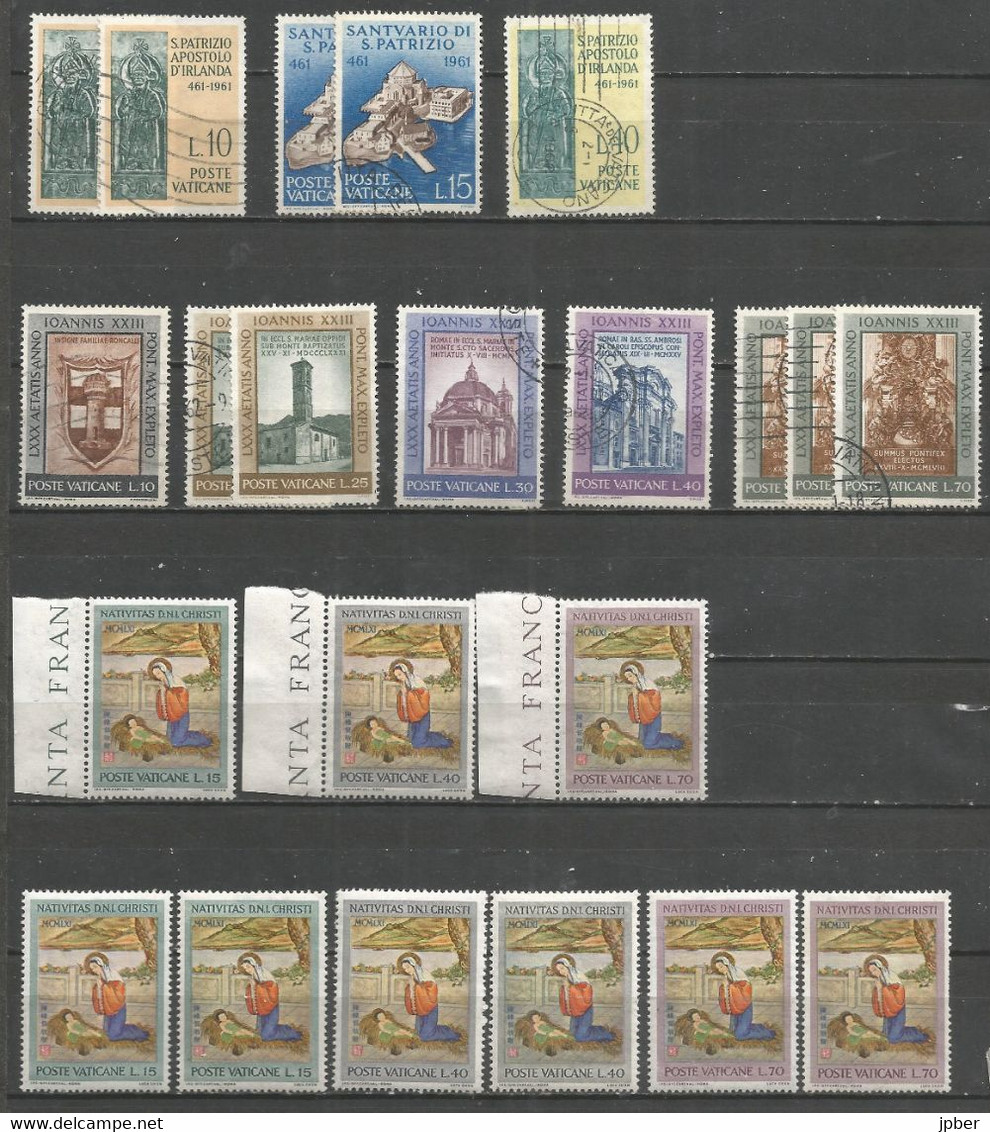 Vatican - Année 1961 - Entre N°316 Et 343 + Doubles **/*/obl. - St Meinrad, St Leon, Osservatore Romano, Noël,... - Collections