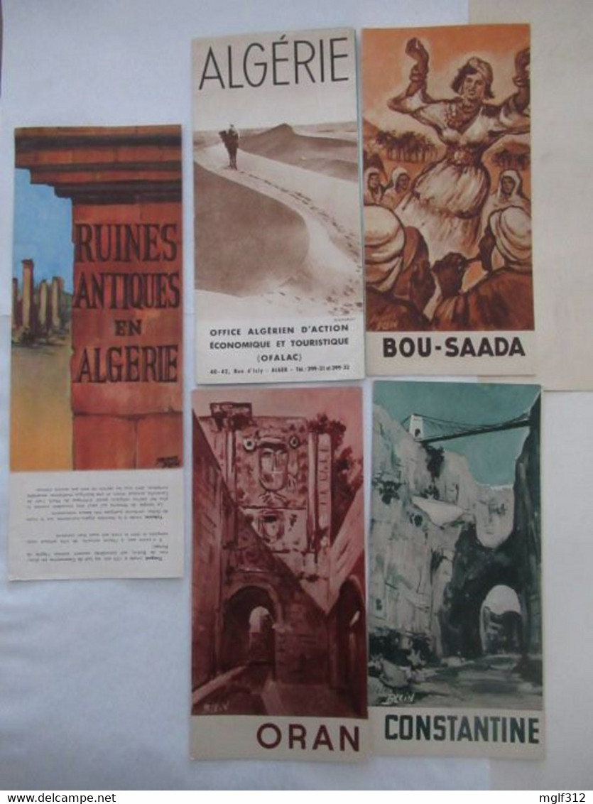 ALGERIE LOT De 5 Dépliants Touristiques - 1952 - Dépliants Turistici