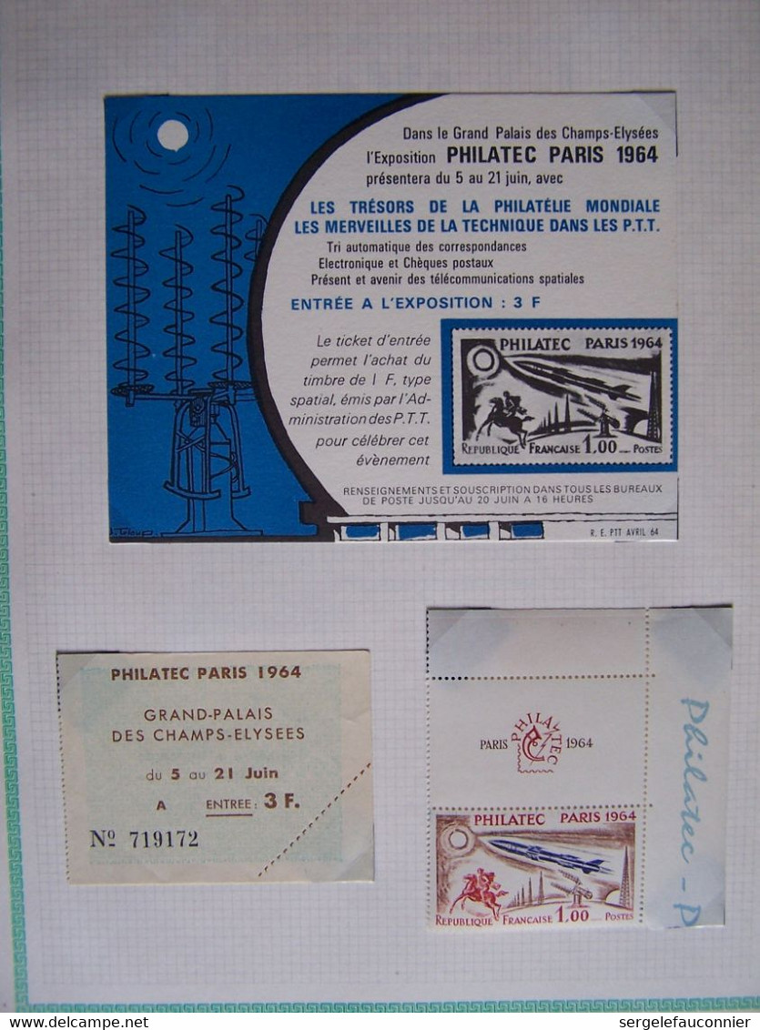 FRANCE PHILATEC PARIS 1964 TIMBRE NEUF ET 2 DOCS - Nuovi