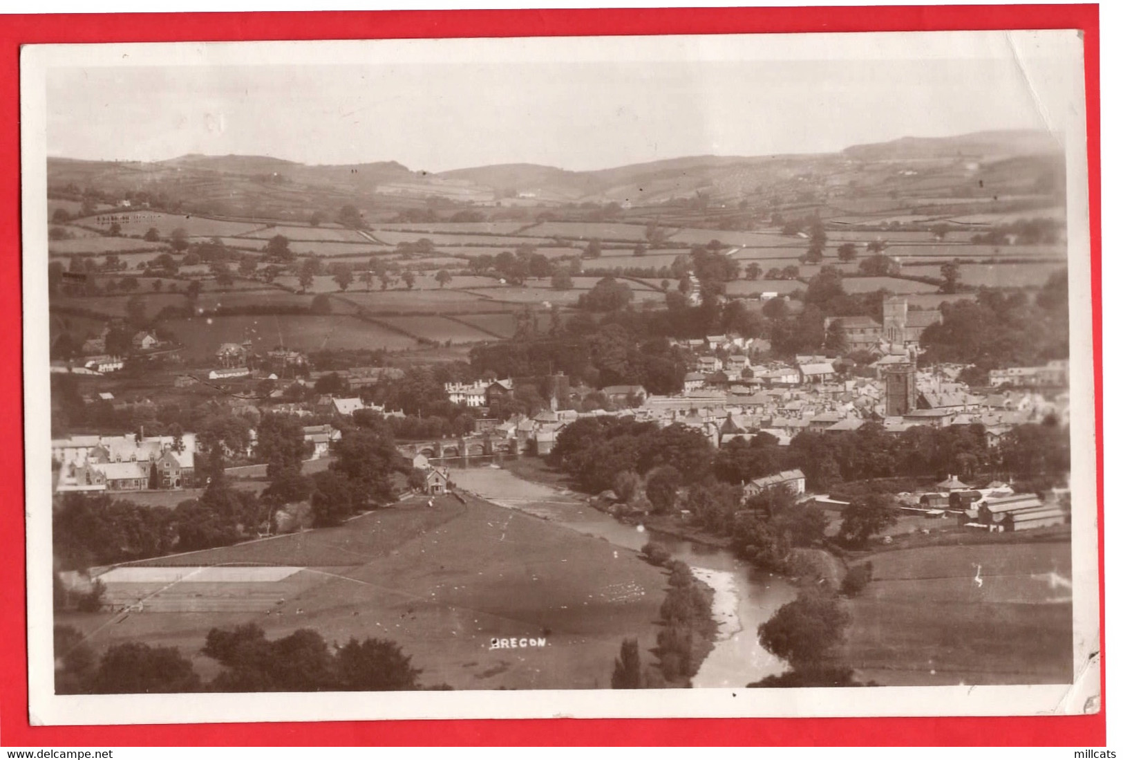 BRECONSHIRE   BRECON     GENERAL VIEW OF TOWN  RP  Pu 1940 - Breconshire
