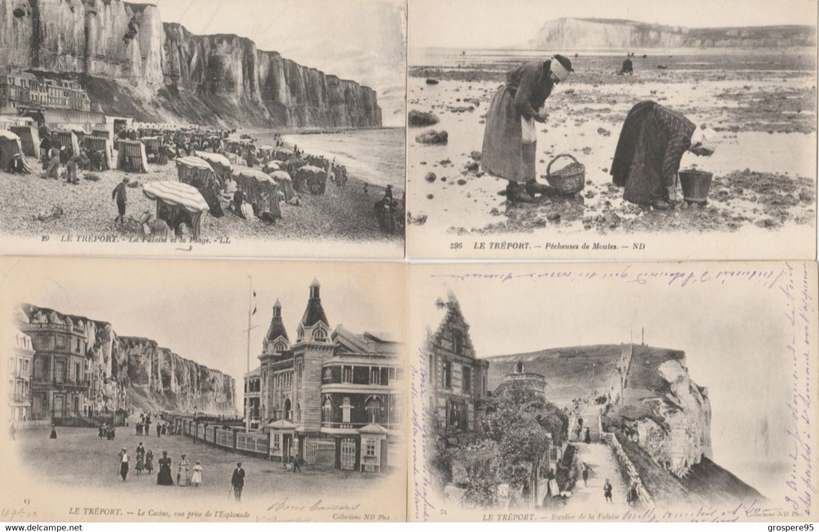 LE TREPORT LOT 4 CARTES DONT 2 PRECURSEURS 1903 - Le Treport