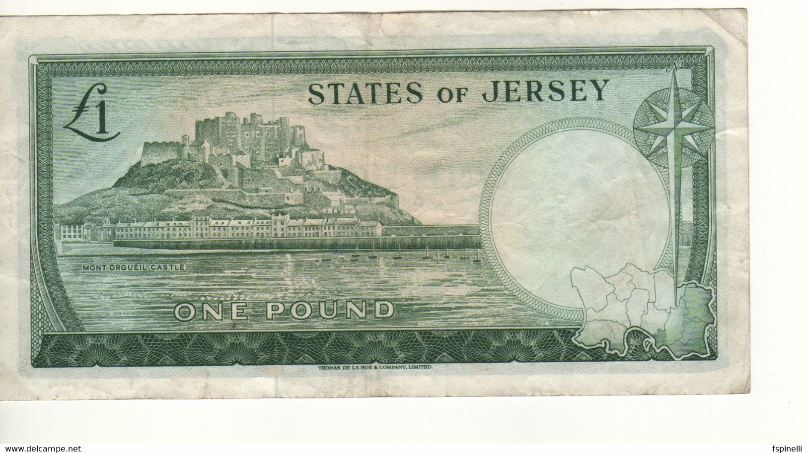 JERSEY   1 Pound   P8a     Queen Elizabeth II - Mont Orgueil Castle  On Back  ND (1963) - Jersey