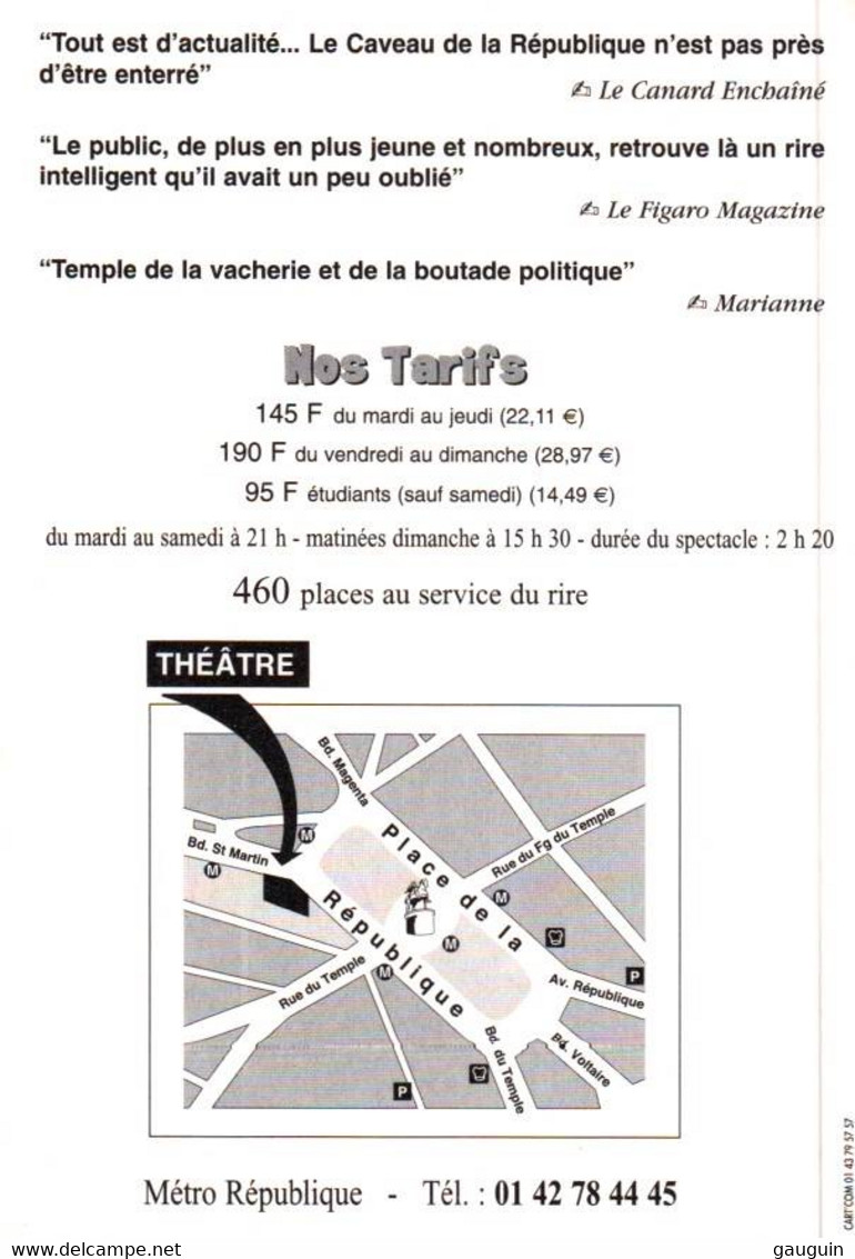 CPM - ILLUSTRATION CABU - Affiche Théâtre "CAVEAU De LA REPUBLIQUE" - Carte Pub - Cabu