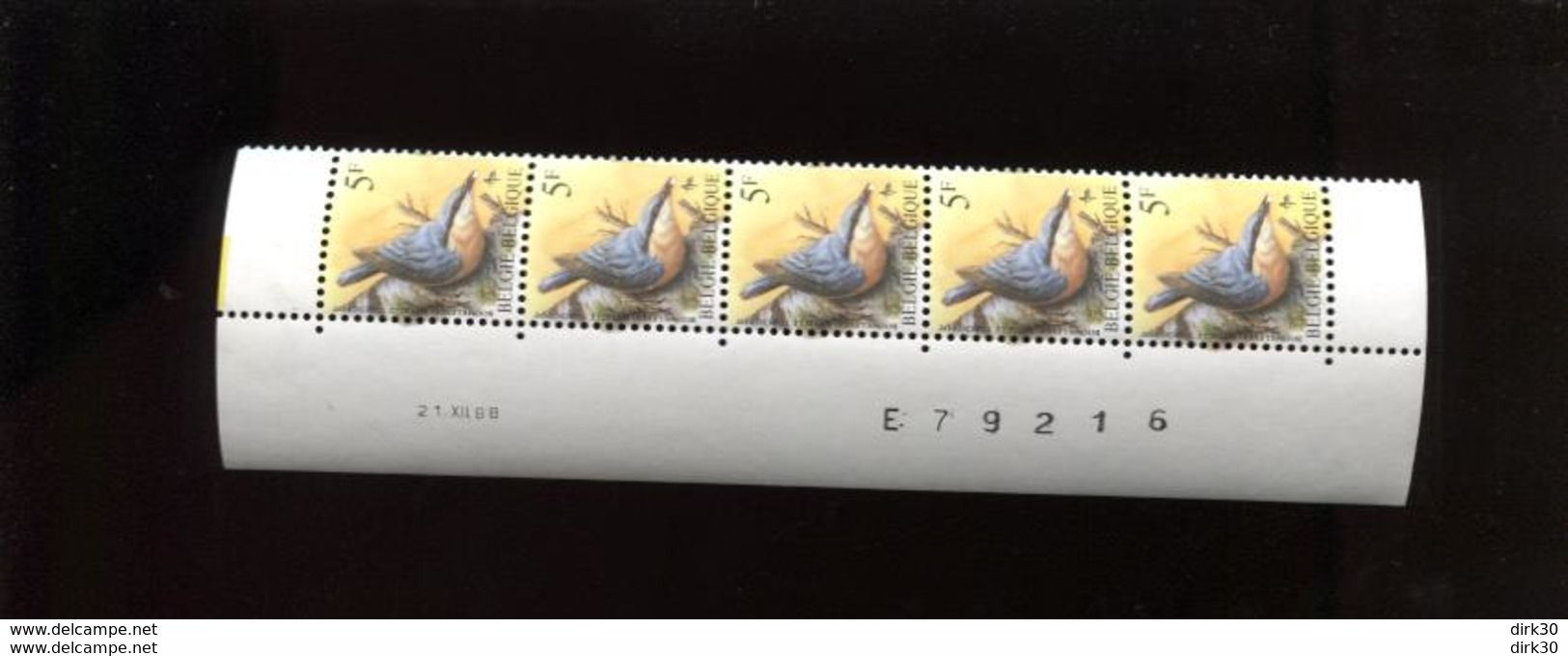 ABD0253 PAAR 2294 Buzin 5fr 21/12/1988 Bande Datée Datumstrook - 1985-.. Pájaros (Buzin)