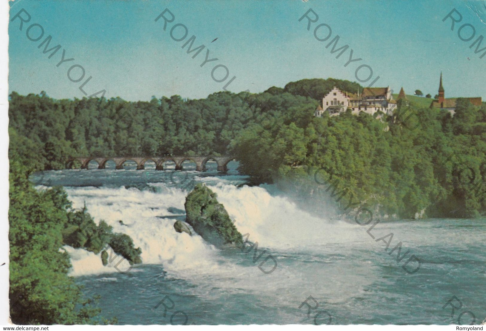 CARTOLINA   RHEINFALL MIT SCHLOSS LAUFEN,SVIZZERA, VIAGGIATA 1962 - Laufen-Uhwiesen 