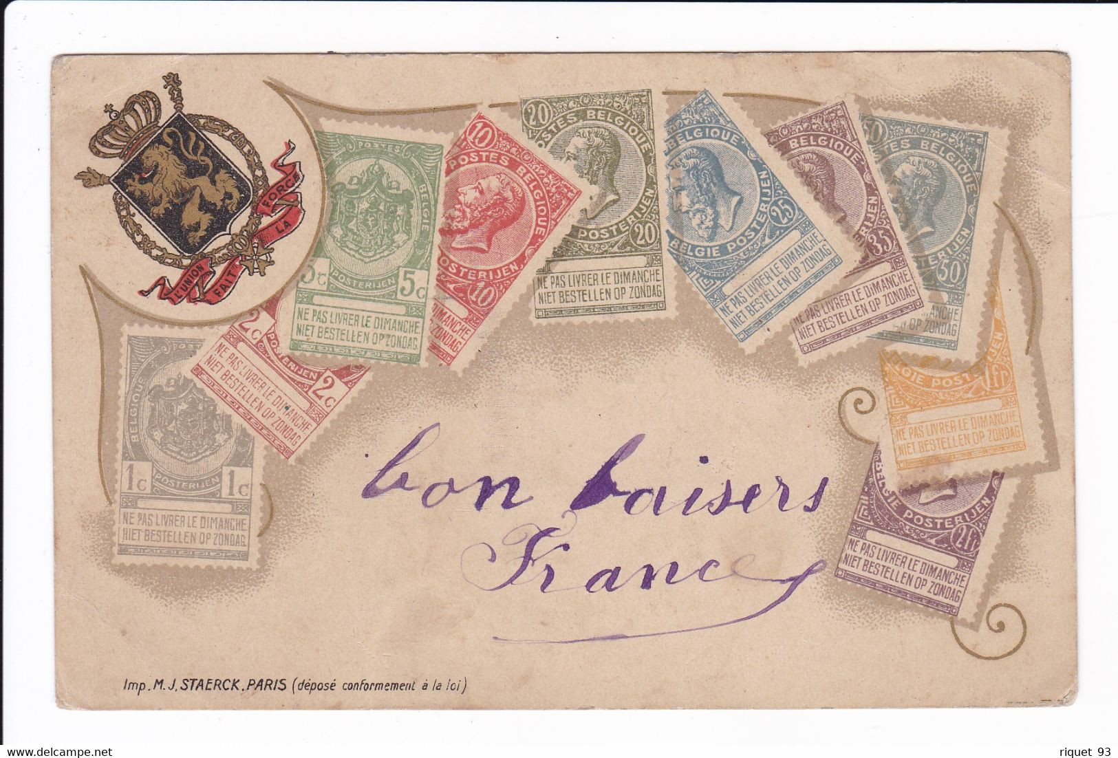 L'UNION FAIT LA FORCE - Timbres Belges - Stamps (pictures)