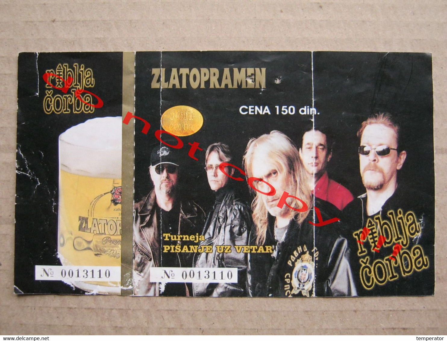 RIBLJA ČORBA / Concert Ticket - Turneja: PIŠANJE UZ VETAR - Concert Tickets