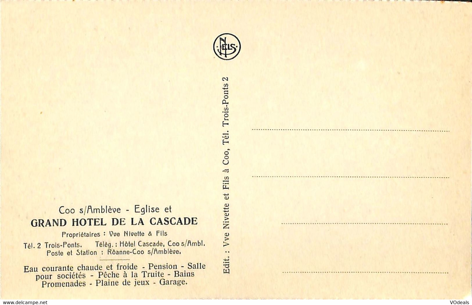 034 017 - CPA - Belgique - Coo - Eglise Et Grand Hotel De La Cascade - Stavelot