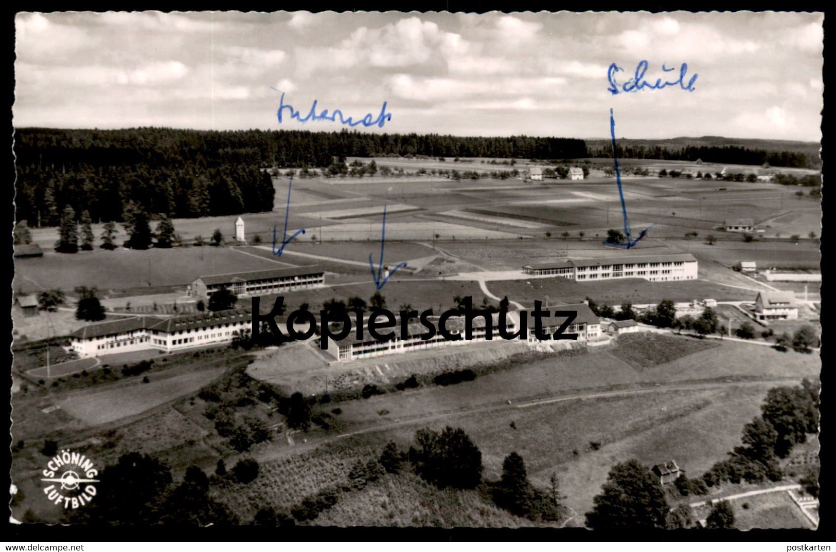 ÄLTERE POSTKARTE ALTENSTEIG JUGENDDORF 1958 LUFTBILD TOTALANSICHT TOTAL Postcard Cpa AK Ansichtskarte - Altensteig