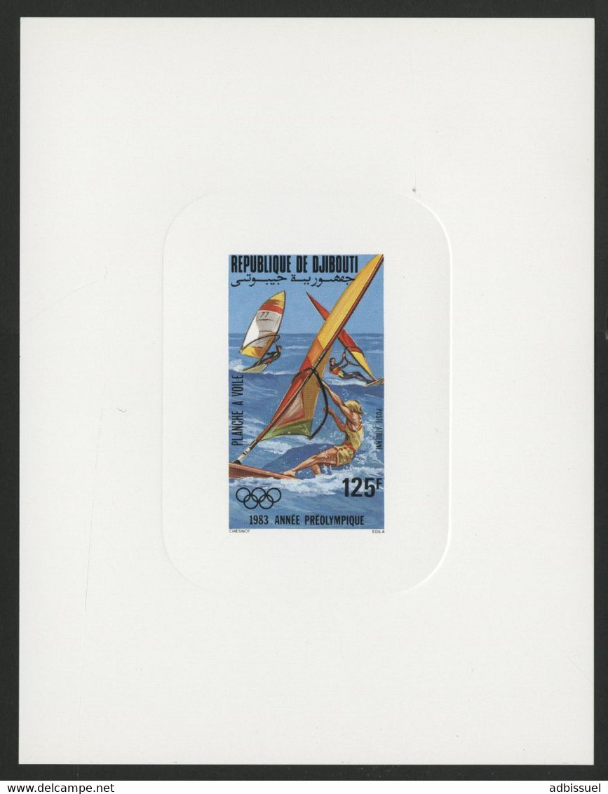 DJIBOUTI Epreuve De Luxe De La Poste Aérienne Sur Papier Glacé N° 182 Planche à Voile (1983) - Djibouti (1977-...)