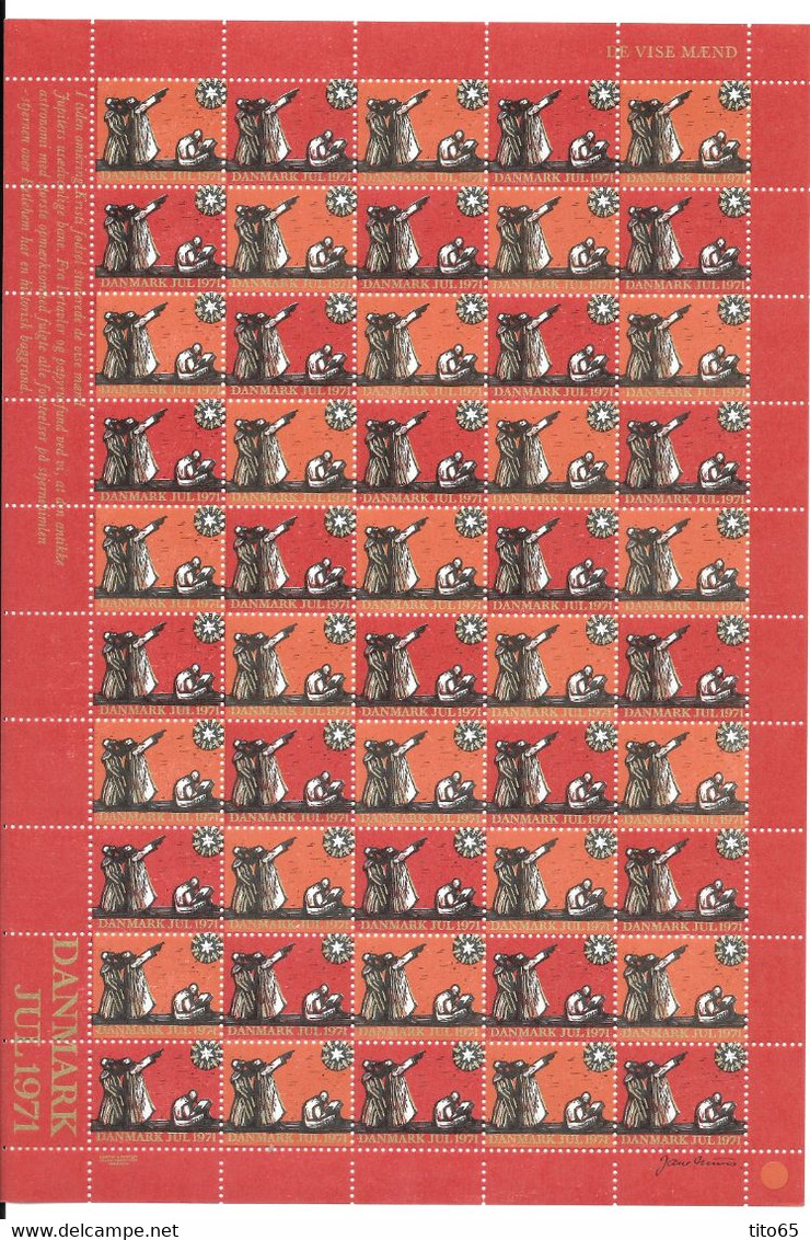 Denmark; Christmas Seals. Full Sheet 1971   MNH** - Full Sheets & Multiples