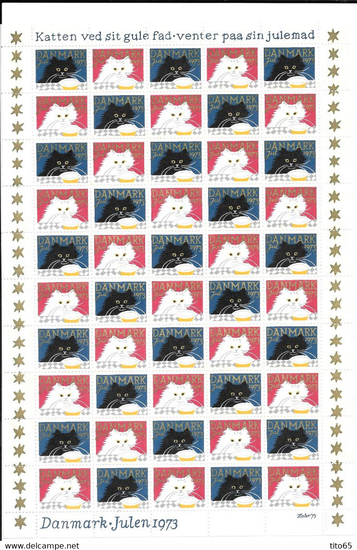 Denmark; Christmas Seals. Full Sheet 1973   MNH** - Volledige & Onvolledige Vellen