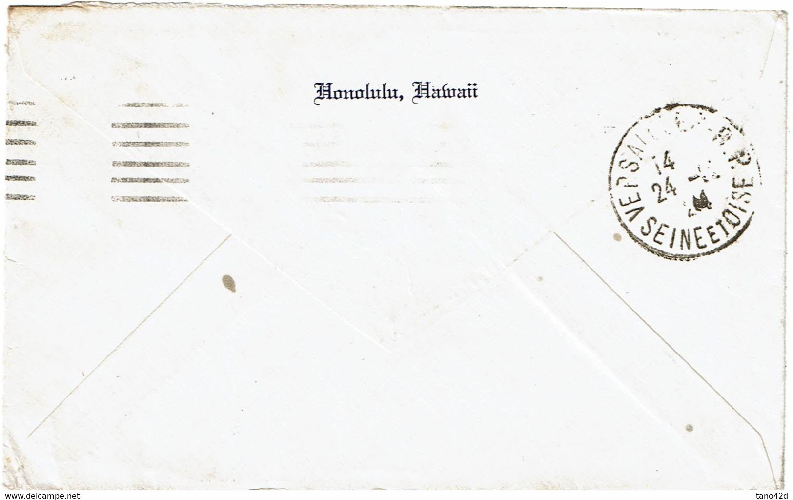 LCTN 67ETR- ETATS UNIS LETTRE HONOLULU / VERSAILLES 1924 - Hawaï